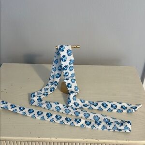 Floral Blue & White swim belt can also be head scarf tie j crew new without tag